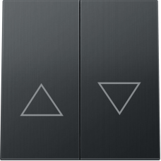 Клавиша 2-я со стрелками для жалюзи,  вороненая сталь,  серия R98 METAL