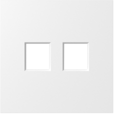 Накладка 2-я для розеток RJ45, TV, SAT,  матовый белый,  серия S08
