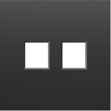 Накладка 2-я для розеток RJ45, TV, SAT,  черный графит,  серия S08