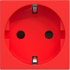 Розетка 2К+З нем.ст.,  в/заж.,  с з/ш,  крас. (45х45мм),  simple