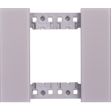 Декоративная рамка 2 модуля,  серое матовое стекло