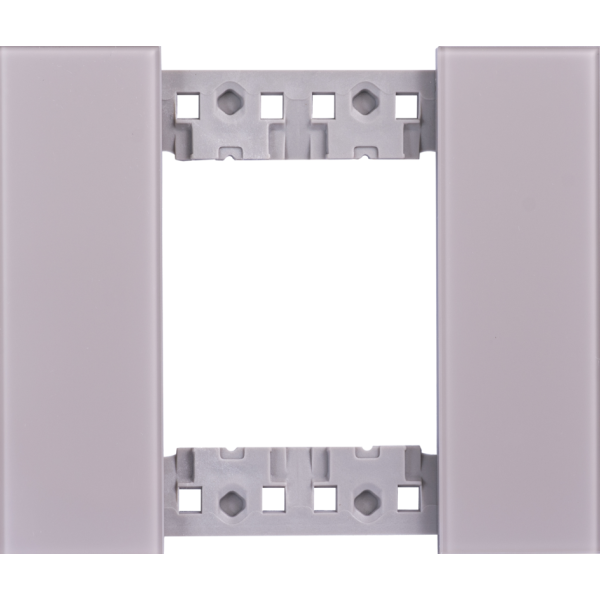 Декоративная рамка 2 модуля,  серое матовое стекло