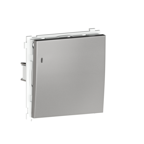 Выключатель проходной 1-клавишный с подсветкой,  10 A 250 В,  благородная сталь Donel R98 Metal