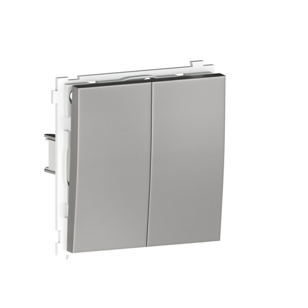 Выключатель 2-клавишный,  10 A 250 В,  благородная сталь Donel R98 Metal