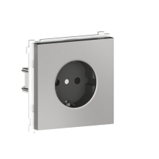 Розетка с заземлением и шторками Schuko 16А 250 В,  на клеммах,  благородная сталь Donel R98 Metal