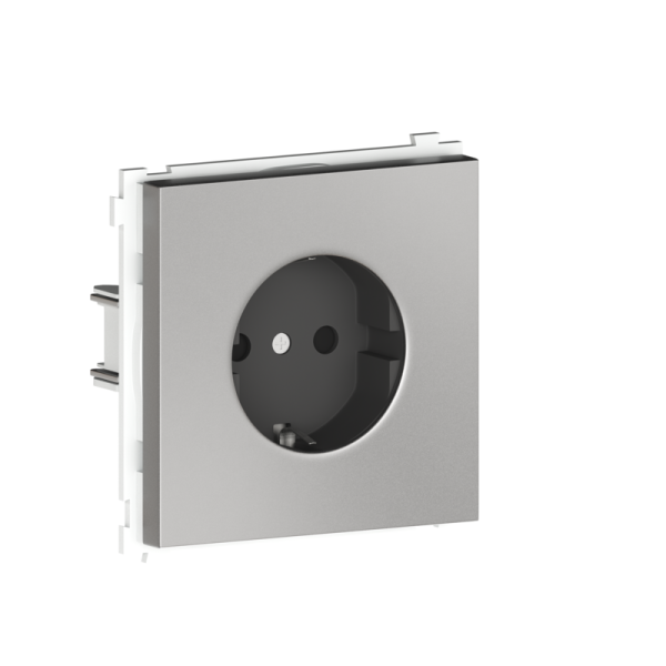 Розетка с заземлением и шторками Schuko 16А 250 В,  на клеммах,  благородная сталь Donel R98 Metal