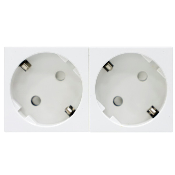 Розетка 2х2К+З нем.ст.,  45 гр.,  с з/ш,  бел. (90х45мм),  серия (тип) DF6