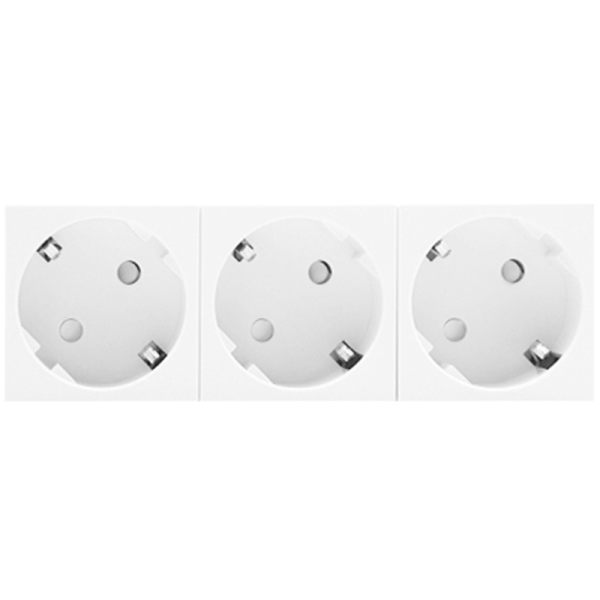 Розетка 3х2К+З нем.ст.,  45 гр.,  с з/ш,  бел. (135х45мм),  серия (тип) DF6