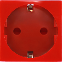 Розетка 2К+З нем.ст.,  в/заж.,  с з/ш,  крас. (45х45мм)