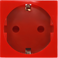 Розетка 2К+З нем.ст.,  в/заж.,  с з/ш,  крас. (45х45мм)