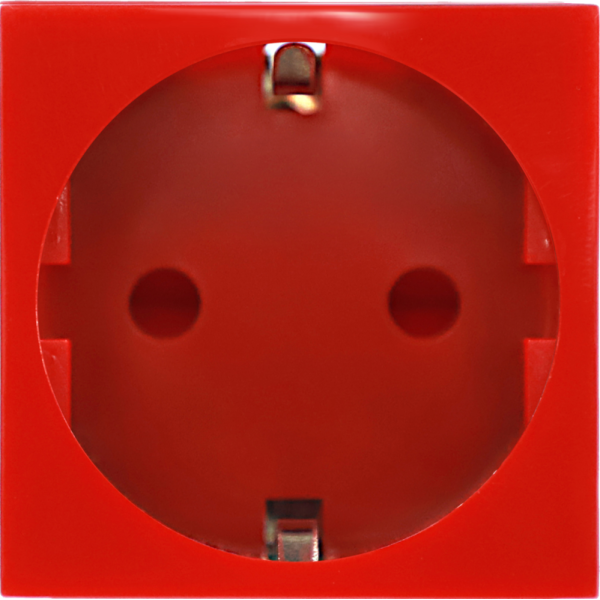 Розетка 2К+З нем.ст.,  в/заж.,  с з/ш,  крас. (45х45мм)
