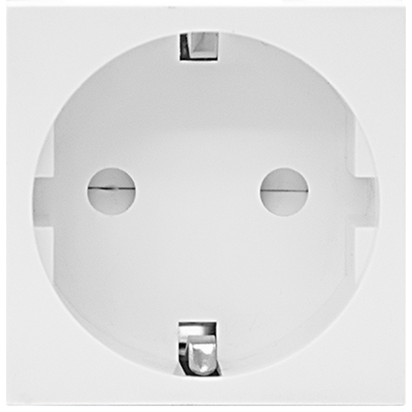Розетка 2К+З нем.ст.,  в/заж.,  с з/ш,  бел. (45х45мм)