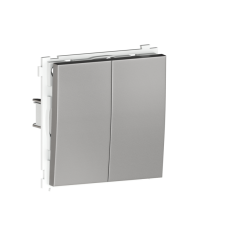 Кнопочный выключатель 2-клавишный,  2н.о. 10 A 250 В,  благородная сталь Donel R98 Metal