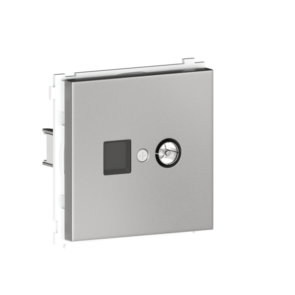 Розетка TV (папа),  простая,  благородная сталь Donel R98 Metal