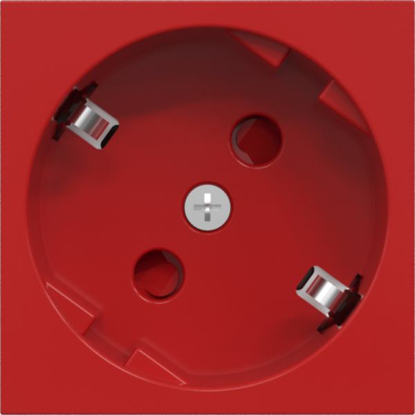 Розетка 2К+З нем.ст.,  45 гр.,  с з/ш,  пл.,  крас. (45х45мм),  соединительный адаптер