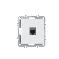 Компьютерная розетка одиночная RJ45 (cat.6/ClassE-8),  глянцевый белый Donel A07