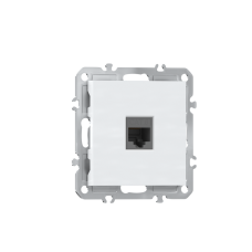 Компьютерная розетка одиночная RJ45 (cat.6/ClassE-8),  глянцевый белый Donel A07