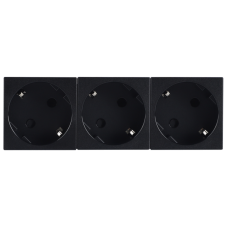 Розетка 3х2К+З нем.ст.,  45 гр.,  с з/ш,  черн. матовая (135х45мм),  серия (тип) DF6
