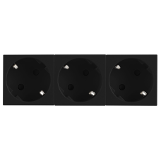 Розетка 3х2К+З нем.ст.,  45 гр.,  с з/ш,  черн. (135х45мм),  серия (тип) DF6
