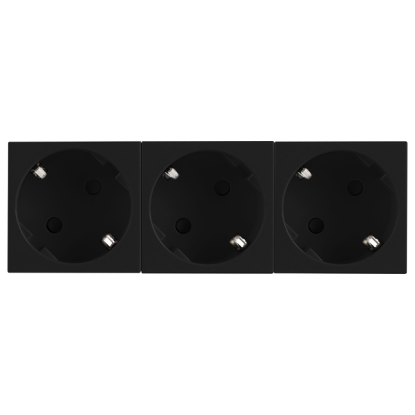 Розетка 3х2К+З нем.ст.,  45 гр.,  с з/ш,  черн. (135х45мм),  серия (тип) DF6