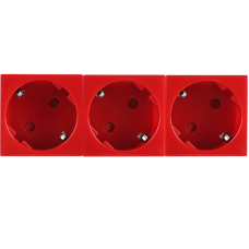 Розетка 3х2К+З нем.ст.,  45 гр.,  с з/ш,  крас. (135х45мм),  серия (тип) DF6