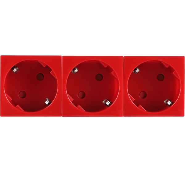 Розетка 3х2К+З нем.ст.,  45 гр.,  с з/ш,  крас. (135х45мм),  серия (тип) DF6