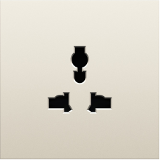 Накладка для  розетки мультистандарт,  со шторками 16A 250 В~,  слоновая кость,  серия S08