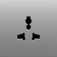 Накладка для  розетки мультистандарт,  со шторками 16A 250 В~,  серый графит,  серия S08