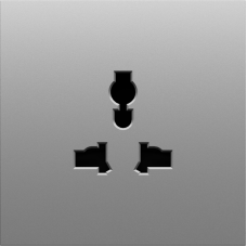 Накладка для  розетки мультистандарт,  со шторками 16A 250 В~,  серый графит,  серия S08