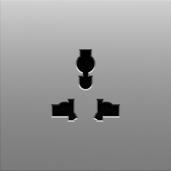 Накладка для  розетки мультистандарт,  со шторками 16A 250 В~,  серый графит,  серия S08