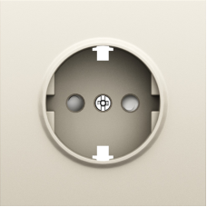 Накладка для розетки Schuko с заземлением,  со шторками 16A 250 В~,  слоновая кость,  серия S08