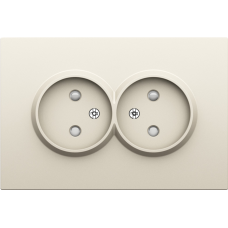 Накладка для розетки 2-й без заземления,  со шторками 16A 250 В~,  слоновая кость,  серия S08