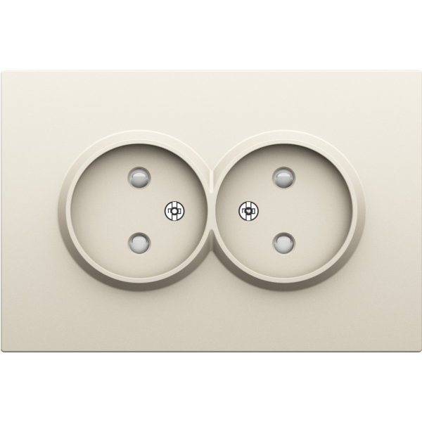 Накладка для розетки 2-й без заземления,  со шторками 16A 250 В~,  слоновая кость,  серия S08