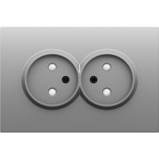 Накладка для розетки 2-й без заземления,  со шторками 16A 250 В~,  серый графит,  серия S08