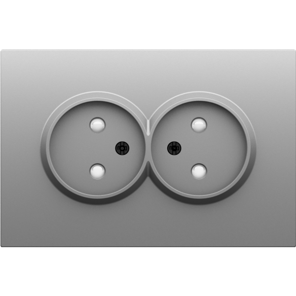 Накладка для розетки 2-й без заземления,  со шторками 16A 250 В~,  серый графит,  серия S08