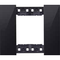 Декоративная рамка 2 модуля,  черное глянцевое стекло