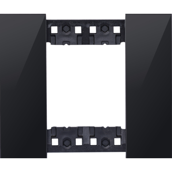 Декоративная рамка 2 модуля,  черное глянцевое стекло