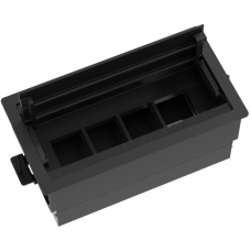 Настольный встраиваемый розеточный блок с откидной крышкой Spread 8 мод. (4 мод. 45х45),  easylift,  черный