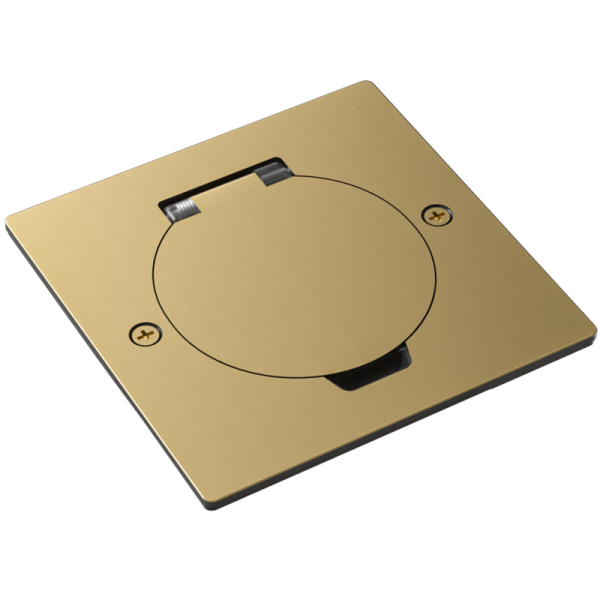 Лючок Surface 2 мод. (1 мод. 45х45 мм.),  круглая крышка,  зотоло,  IP44