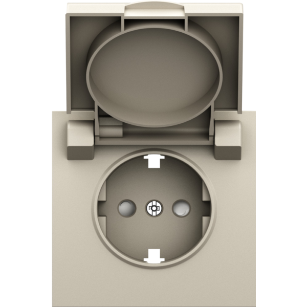 Накладка для розетки Schuko с заземлением,  с крышкой,  16A 250 В~,  слоновая кость,  серия S08