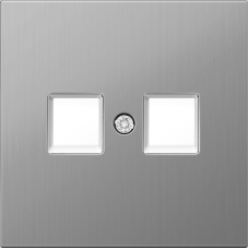 Накладка для розетки RJ45,  2-я,  никель,  серия R98 METAL