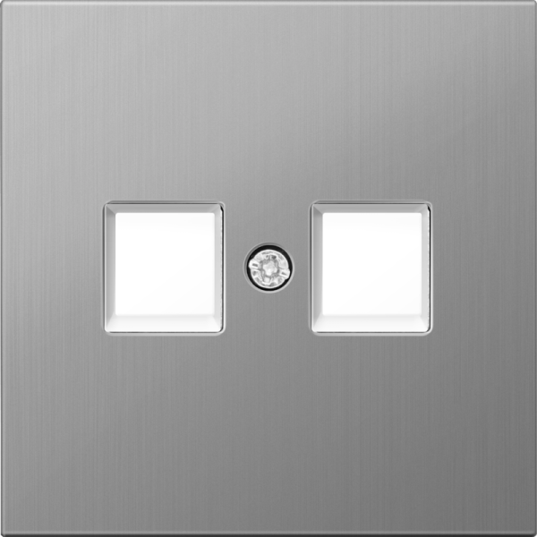 Накладка для розетки RJ45,  2-я,  никель,  серия R98 METAL