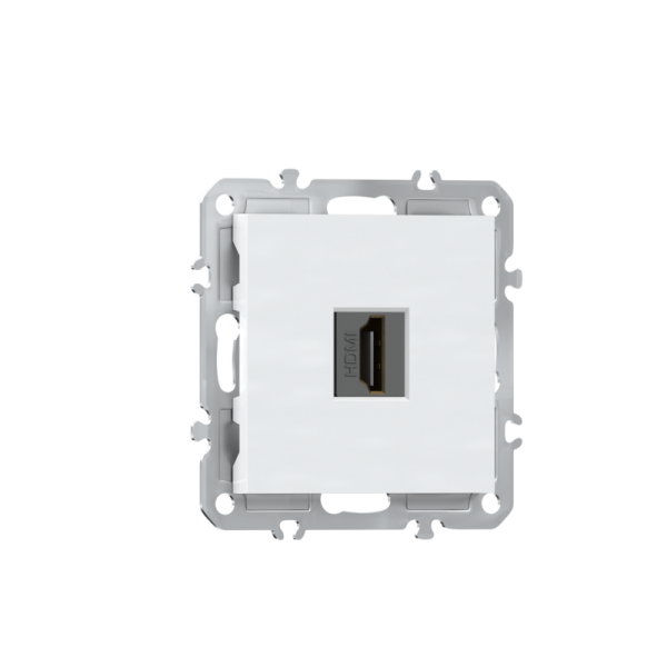 Розетка с разъёмом HDMI 2.0a,  черный,  глянцевый белый Donel A07