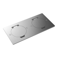 Лючок Surface 4 мод. (2 мод. 45х45 мм.),  круглая крышка,  полированное серебро,  IP44