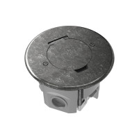 Лючок Surface 2 мод. (1 мод. 45х45 мм.),   круглый,  круглая крышка,  оцинкованная сталь,  IP44,  (с уст. набором)