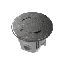 Лючок Surface 2 мод. (1 мод. 45х45 мм.),   круглый,  круглая крышка,  оцинкованная сталь,  IP44,  (с уст. набором)