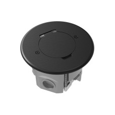 Лючок Surface 2 мод. (1 мод. 45х45 мм.),   круглый,  круглая крышка,  антрацит,  IP44,  (с уст. набором)