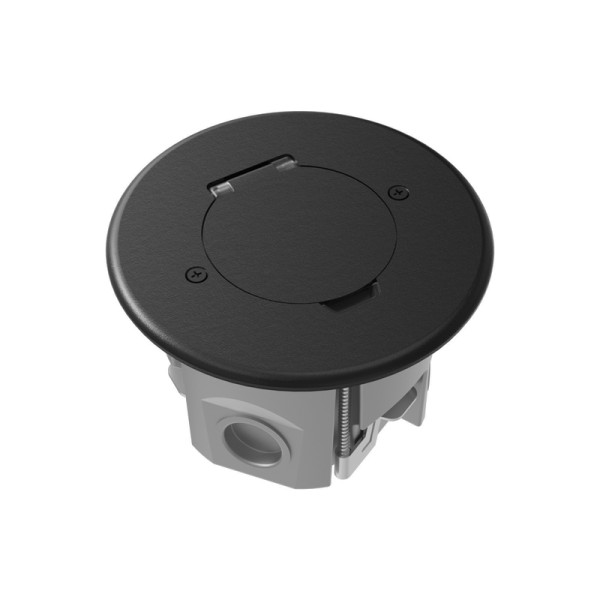 Лючок Surface 2 мод. (1 мод. 45х45 мм.),   круглый,  круглая крышка,  антрацит,  IP44,  (с уст. набором)
