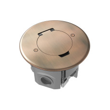 Лючок Surface 2 мод. (1 мод. 45х45 мм.),   круглый,  круглая крышка,  красная медь,  IP44,  (с уст. набором