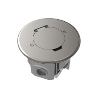 Лючок Surface 2 мод. (1 мод. 45х45 мм.),   круглый,  круглая крышка,  никель,  IP44,  (с уст. набором)
